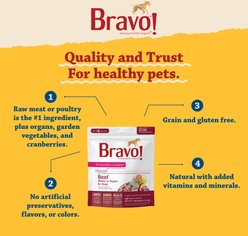 Bravo! Homestyle Complete Beef Dinner Grain-Free Freeze-Dried Dehydrated Dog Food, 4-lb bag slide 2 of 7