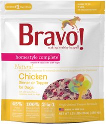 Bravo! Homestyle Complete Chicken Grain-Free Adult Freeze-Dried Dehydrated Dog Food, 1.25-lb bag