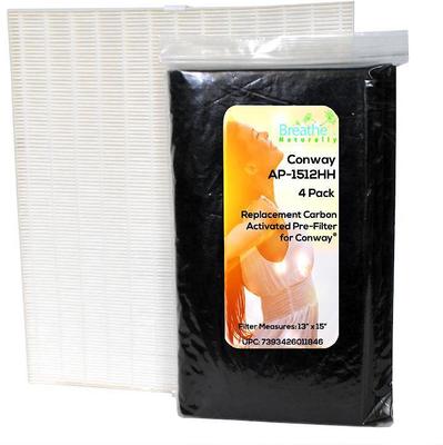 Show full view: Breathe Naturally HEPA & Carbon Replacement Filters for Germ Guardian FLT4825 "B" Series Air Purifiers AC4800, 5 count slide 1 of 3