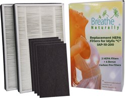 Breathe Naturally HEPA & Carbon Replacement Filters for Idylis "C" IAP-10-200 Series Air Purifiers, 6 count