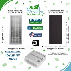 Breathe Naturally HEPA & Carbon Replacement Filters for Idylis "F" AC-38 Series Air Purifiers, 5 count slide 2 of 2