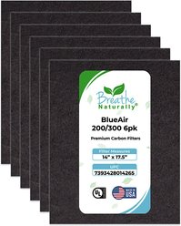 Breathe Naturally Replacement Carbon Filters for BlueAir 200/300 Series Air Purifiers, 6 count