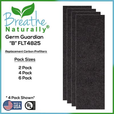 Show full view: Breathe Naturally Replacement Carbon Filters for Germ Guardian FLT4825 "B" Series Air Purifiers AC4800, 2 count slide 2 of 2