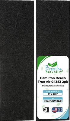 Show full view: Breathe Naturally Replacement Carbon Prefilters for Hamilton Beach True Air 04383 Series Air Purifiers, 2 count slide 1 of 2
