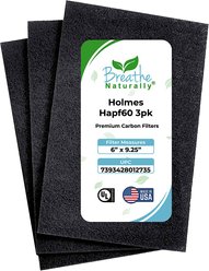 Breathe Naturally Replacement Carbon Prefilters for Holmes HAPF60 Series Air Purifiers, 3 count