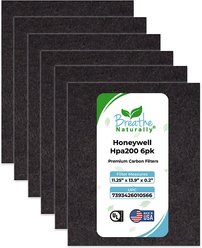 Breathe Naturally Replacement Carbon Prefilters for Honeywell HPA200 Series Air Purifiers, 6 count