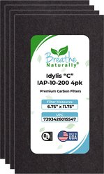 Breathe Naturally Replacement Carbon Prefilters for Idylis "C" IAP-10-200 Series Air Purifiers, 4 count