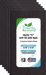 Breathe Naturally Replacement Carbon Prefilters for Idylis "C" IAP-10-200 Series Air Purifiers, 6 count