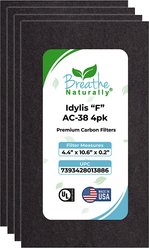 Breathe Naturally Replacement Carbon Prefilters for Idylis "F" AC-38 Series Air Purifiers, 4 count
