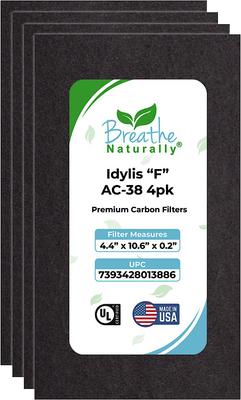 Show full view: Breathe Naturally Replacement Carbon Prefilters for Idylis "F" AC-38 Series Air Purifiers, 4 count slide 1 of 2