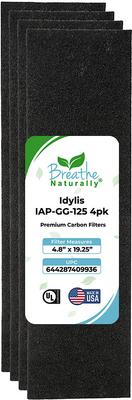 Show full view: Breathe Naturally Replacement Carbon Prefilters for Idylis IAP-GG-125 Series Air Purifiers, 4 count slide 1 of 2