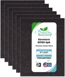 Breathe Naturally Replacement Carbon Prefilters for Kenmore 83190 Series Air Purifiers, 6 count