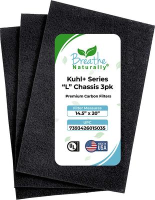 Show full view: Breathe Naturally Replacement Carbon Prefilters for Kuhl "L" Series Air Purifiers, 3 count slide 1 of 2