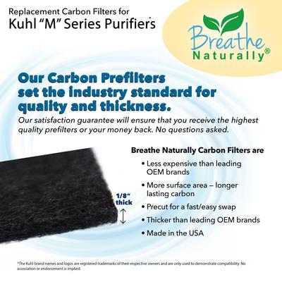 Show full view: Breathe Naturally Replacement Carbon Prefilters for Kuhl "M" Series Air Purifiers, 1 count slide 3 of 5