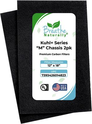 Show full view: Breathe Naturally Replacement Carbon Prefilters for Kuhl "M" Series Air Purifiers, 2 count slide 1 of 2