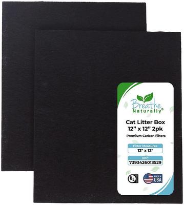 Show full view: Breathe Naturally Replacement Cat Litter Box Carbon Filter, 2 count  slide 1 of 3