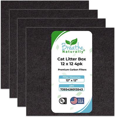 Show full view: Breathe Naturally Replacement Cat Litter Box Carbon Filter, 4 count slide 1 of 2