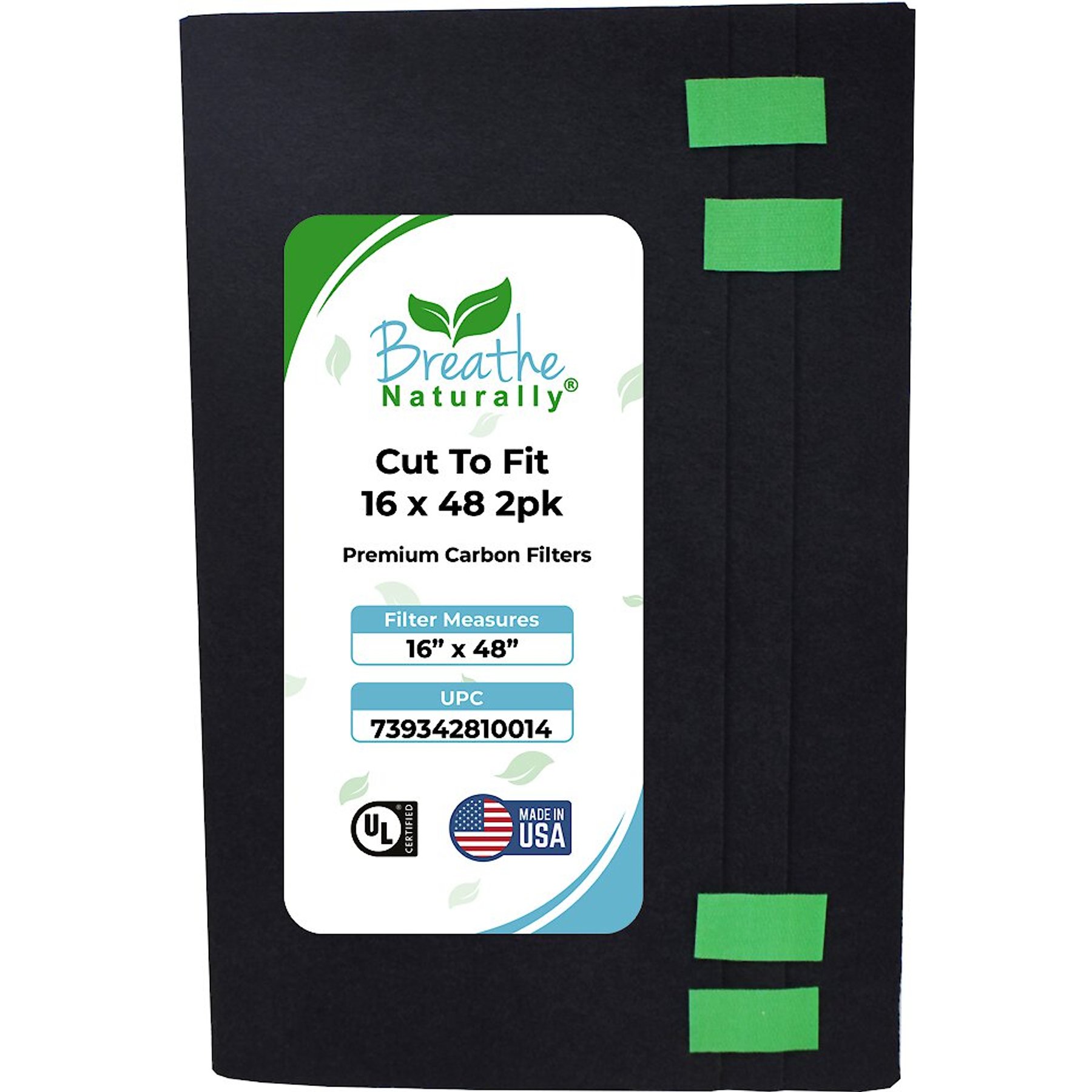 Breathe Naturally Replacement Cut To Fit Carbon Filter, 16 x 48-in, 2 count