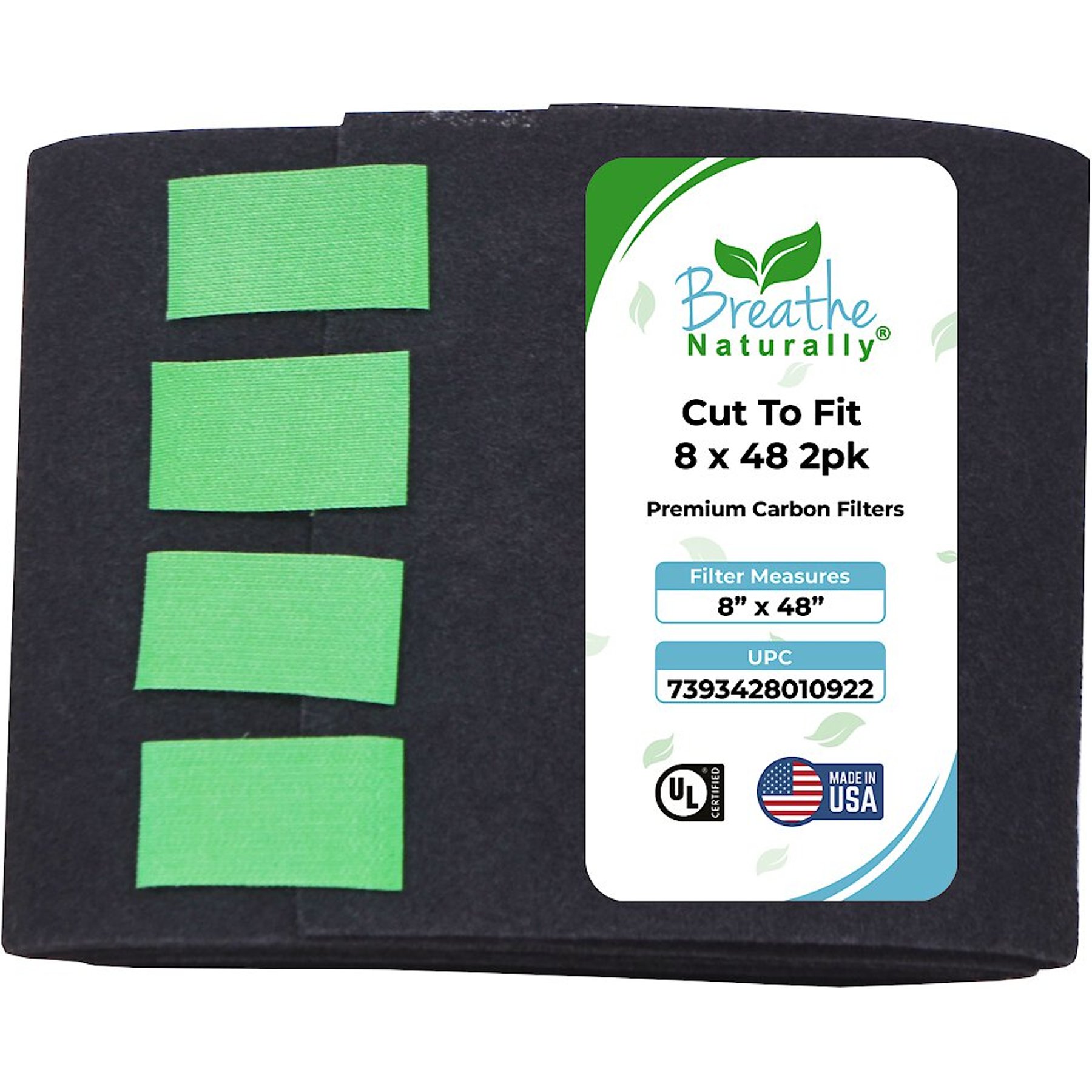 Breathe Naturally Replacement Cut To Fit Carbon Filter, 8 x 48-in, 2 count