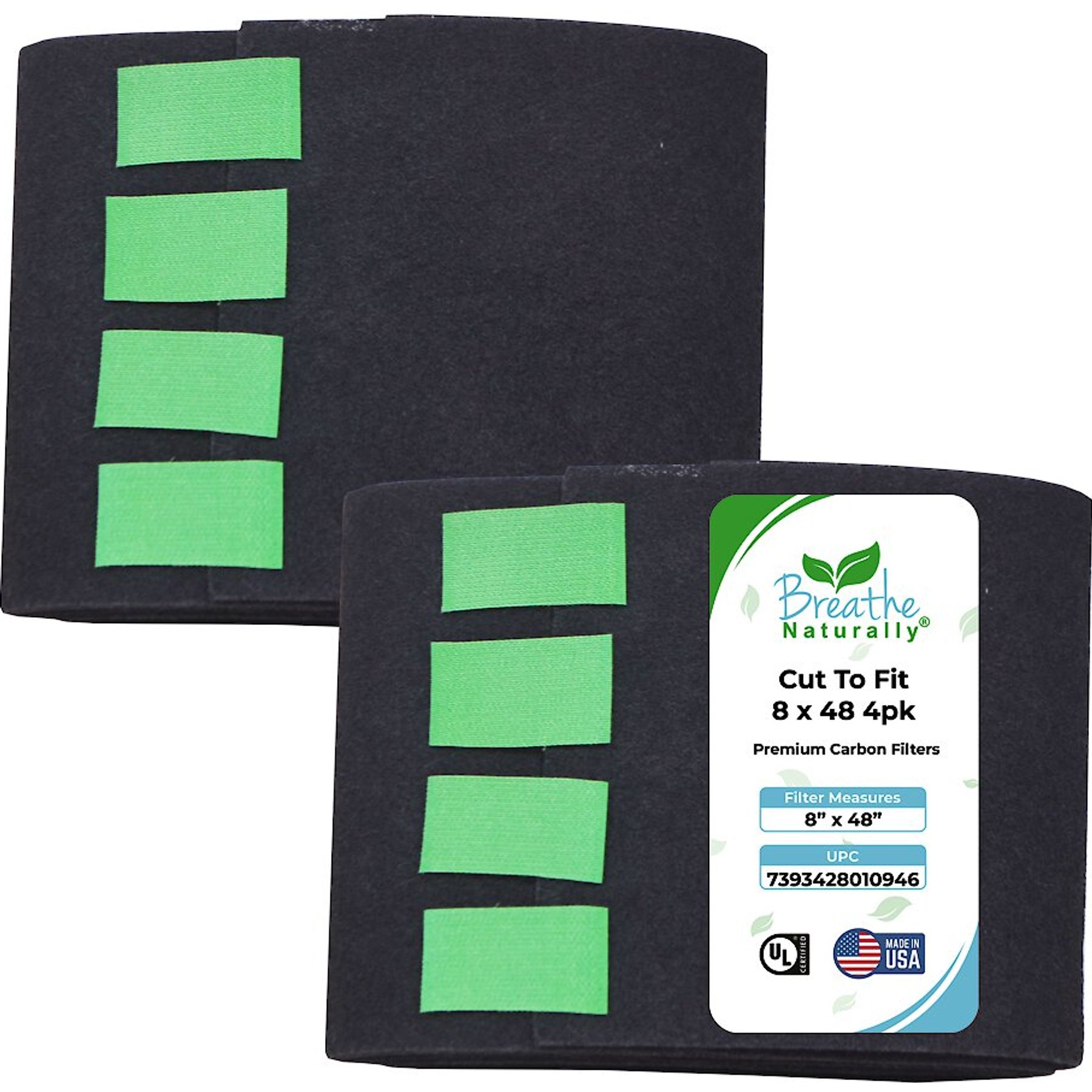 Breathe Naturally Replacement Cut To Fit Carbon Filter, 8 x 48-in, 4 count