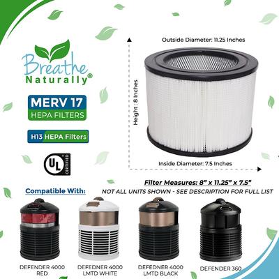 Show full view: Breathe Naturally Replacement HEPA Filter for Filter Queen Defender 4000 Series Air Purifiers, 1 count slide 2 of 2