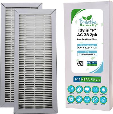 Show full view: Breathe Naturally Replacement HEPA Filter for Idylis "F" AC-38 Series Air Purifiers, 2 count slide 1 of 3