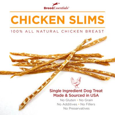 Show full view: Breed Essentials Bulldog Chicken Slims Grain-Free Dog Treats, 6-oz can slide 3 of 7