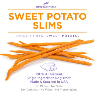 Show full view: Breed Essentials Rottweiler Sweet Potato Slims Grain-Free Dog Treats, 7.5-oz can slide 3 of 7