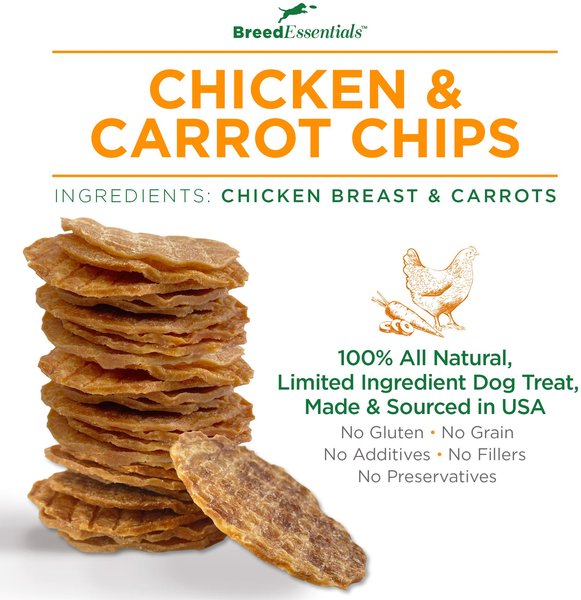Breed Essentials Siberian Husky Chicken & Carrot Chips Grain-Free Dog Treats, 6-oz can