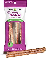 Bright Planet Pet Better Bac'n Plant-Based Bacon Flavor Dog Chews, 6 count