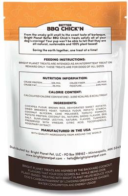 Show full view: Bright Planet Pet Better BBQ Chick'n Plant-Based Dog Treats, 6-oz bag slide 3 of 8