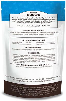 Show full view: Bright Planet Pet Better Burg'r Plant-Based Dog Treats, 6-oz bag slide 3 of 8