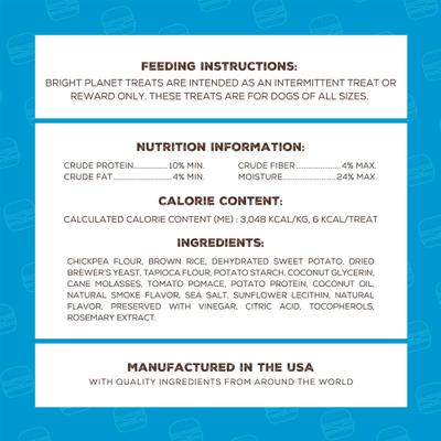 Show full view: Bright Planet Pet Better Burg'r Plant-Based Dog Treats, 6-oz bag slide 6 of 8