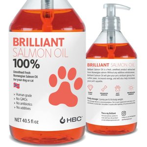 Brilliant Salmon Oil Skin & Coat Supplement for Dogs, 1200-ml bottle