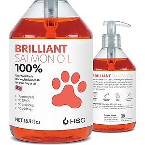 Brilliant Salmon Oil Skin & Coat Supplement for Dogs, 500-ml bottle