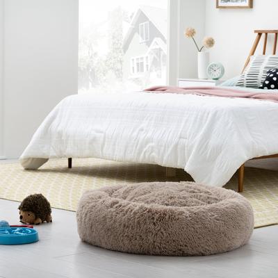 Show full view: Brindle Donut Cuddler Dog & Cat Bed, Tan, Medium slide 4 of 9