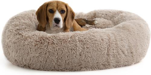 Show full view: Brindle Donut Cuddler Dog & Cat Bed, Tan, Medium slide 6 of 9