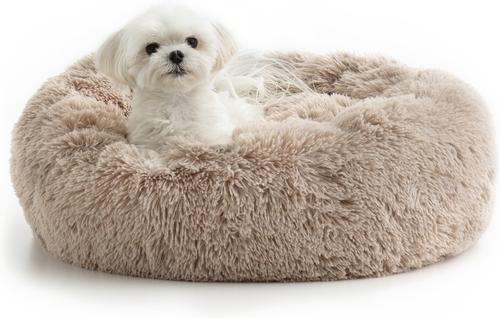 Show full view: Brindle Donut Cuddler Dog & Cat Bed, Tan, Small slide 7 of 10
