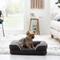 Show in main carousel: Brindle Orthopedic Bolster Dog & Cat Bed with Removable Cover, Charcoal/White, Medium slide 1 of 10