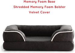 Brindle Orthopedic Bolster Dog & Cat Bed with Removable Cover, Charcoal/White, Medium slide 2 of 8