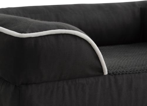 Show full view: Brindle Orthopedic Bolster Dog & Cat Bed with Removable Cover, Charcoal/White, Medium slide 4 of 10