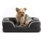 Show in main carousel: Brindle Orthopedic Bolster Dog & Cat Bed with Removable Cover, Charcoal/White, Medium slide 8 of 10