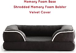 Brindle Orthopedic Bolster Dog & Cat Bed with Removable Cover, Charcoal/White, X-Large slide 2 of 8