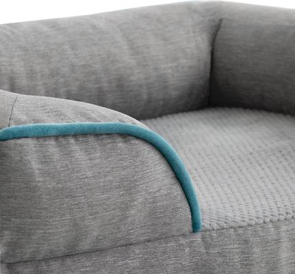 Show full view: Brindle Orthopedic Bolster Dog & Cat Bed with Removable Cover, Dove Gray/Blue, Medium slide 3 of 9