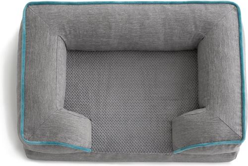 Show full view: Brindle Orthopedic Bolster Dog & Cat Bed with Removable Cover, Dove Gray/Blue, Medium slide 5 of 9