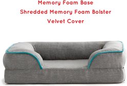 Brindle Orthopedic Bolster Dog & Cat Bed with Removable Cover, Dove Gray/Blue, X-Large slide 2 of 8