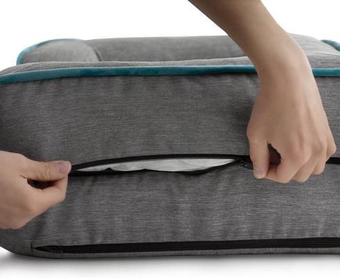 Show full view: Brindle Orthopedic Bolster Dog & Cat Bed with Removable Cover, Dove Gray/Blue, X-Large slide 4 of 9