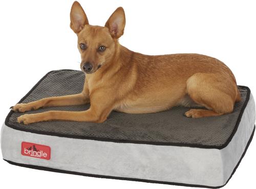 Show full view: Brindle Plush Orthopedic Pillow Cat & Dog Bed with Removable Cover, Charcoal Black, Small slide 4 of 9