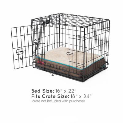 Show full view: Brindle Plush Orthopedic Pillow Cat & Dog Bed with Removable Cover, Mocha Blue, Small slide 5 of 9