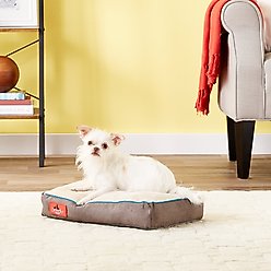 Brindle Soft Orthopedic Pillow Cat & Dog Bed with Removable Cover, Khaki, 17 x 11 in